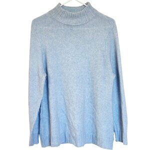 Talbots Sweater Women's XL Petite Light Blue Turtleneck Cottagecore Cabincore